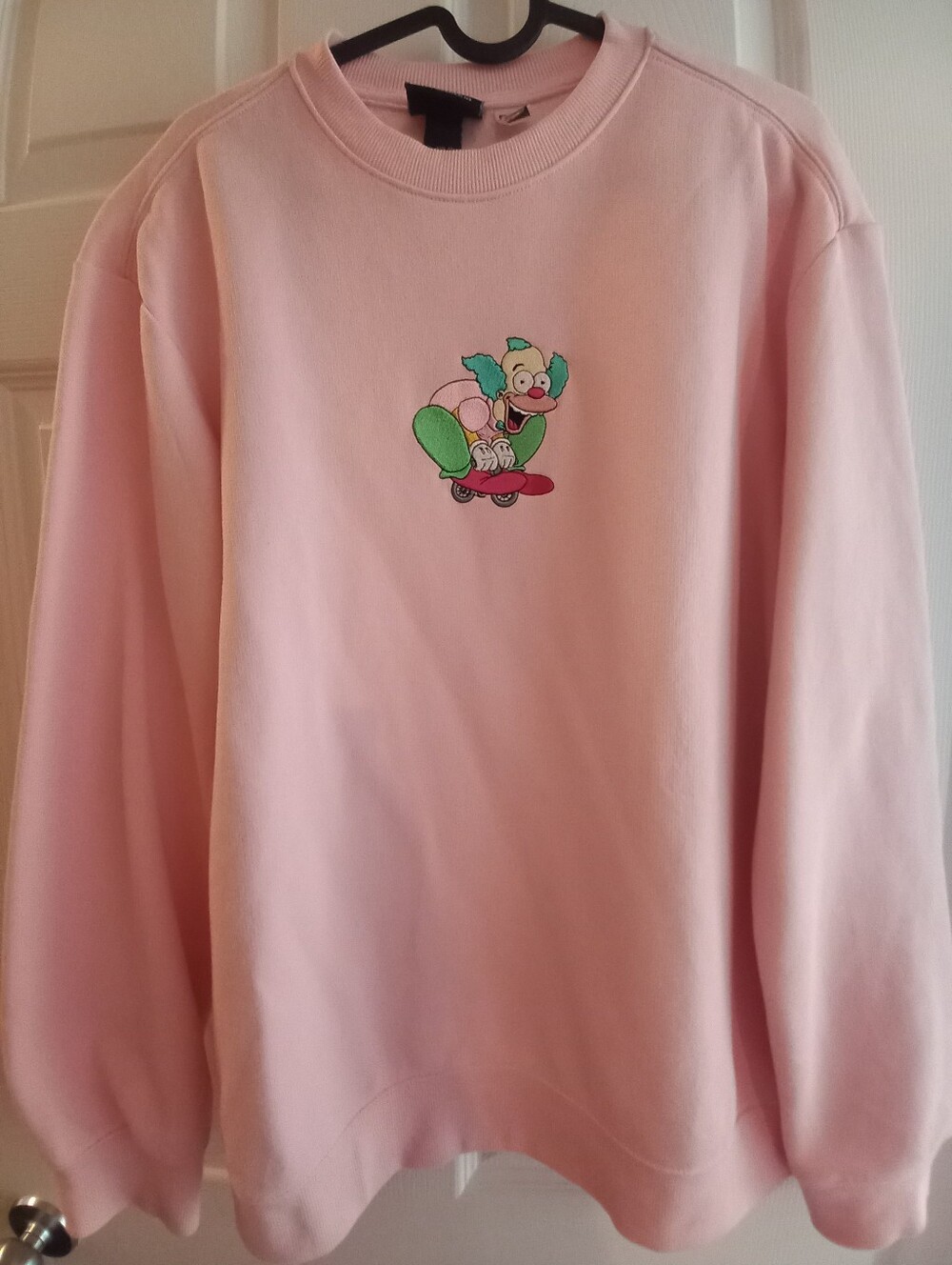 H&M Light Pink Crewneck Sweatshirt with Skateboard Character